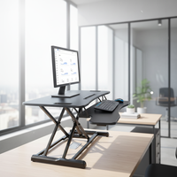 Escritorio Ajustable en Altura de 95*40CM para Computadora con Soporte para Monitor, Plataforma Ajustable en Altura, Marco Plegable para Aumentar la Altura