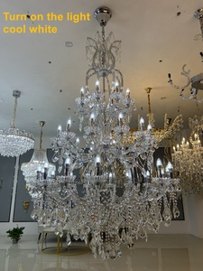 Phong cách Châu Âu Đèn chùm vàng Chrome đám cưới nến pha lê Đèn chùm khách sạn phòng khách sang trọng Đèn - Product Image 3