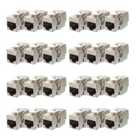 Module Ethernet RJ45 Cat7 Keystone Jack 10 Gbit/s 600 MHz sans outil, blindé STP FTP, en alliage de zinc, pour plaque murale métallique