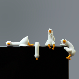Figurine d'oiseau miniature mignonne en forme de canard blanc, petite décoration de bureau pour micro-paysages et décoration de bureau - Product Image 4