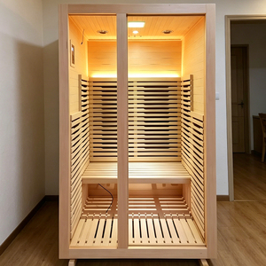 Sauna intérieur moderne de forme carrée en bois de cèdre rouge pour <span class=keywords><strong>spa</strong></span> commercial de luxe et design de bien-être à domicile privé - Product Image 2
