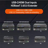 Extenseur USB-C 18 Gbps sur HDBaseT 3.0, audio bidirectionnel IR/RS-232, USB 2.0, portée 328 pieds/100 m, 24 V POC, réduction de résolution 4K 1080p