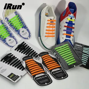 SUNFEI 8+8 10+10 12+12 Custom Package Print Logo Elastic Lazy Shoelace Silicone No Tie Shoelaces Rubber Flat Tieless Shoe Laces