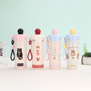 Bulk waterflessen te koop. Nieuwe 20oz (600ml) outdoor sport bekers met rietje, gekleurd roestvrij staal, schattige meisjes tumbler met deksels en bandje. - Product Image 5