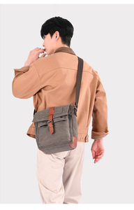Bolso Bandolera de Cuero Vintage Marrón para Viajes al Aire Libre, Bolso Mensajero, Superventas, Personalizable con Logotipo para Negocios - Product Image 5