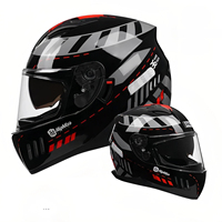 Casque de moto intégral unisexe certifié DOT, matériau ABS, résistant à l'eau, respirant, coupe-vent, toutes saisons, adulte