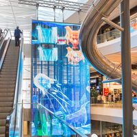 Transparenter LED-Bildschirm für Innenräume Energiesparend P3.9-7.8 Vollfarbig HD Leichtgewichtiges Aluminium-Glasfenster-Panel