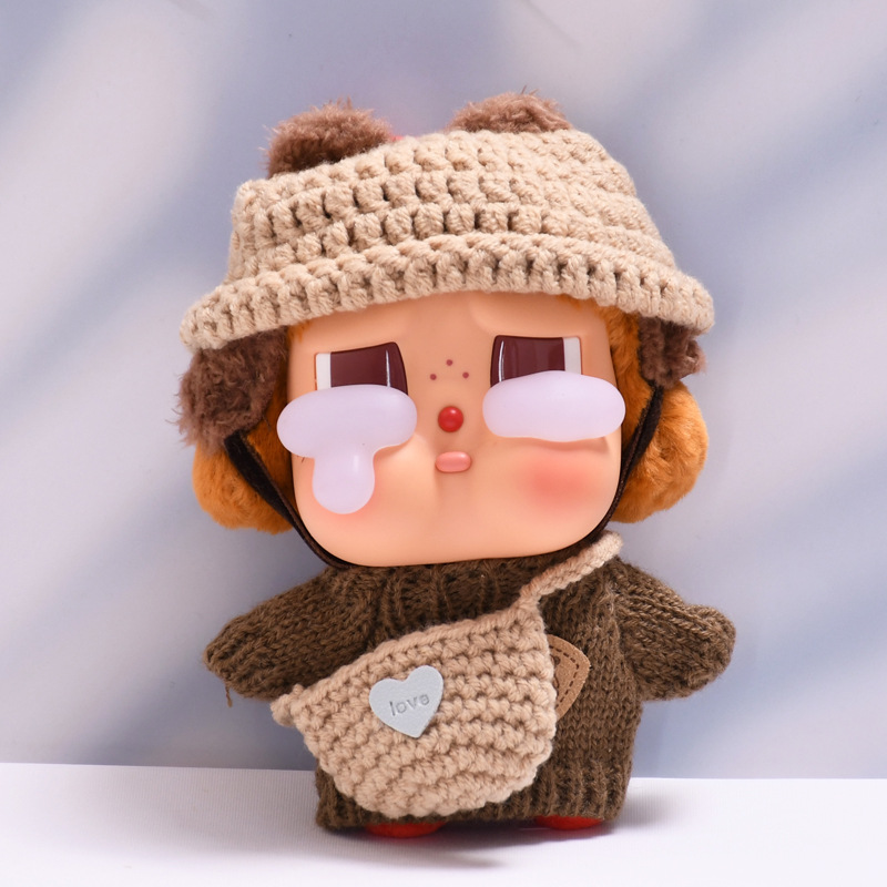 S brown sweater  hat and small bag three-piece set