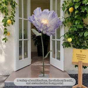 Trang trí trưng bày hoa mẫu đơn mới với sự im lặng mở và đóng hoa lụa hướng dẫn đường hoa lụa màu gradient - Product Image 3