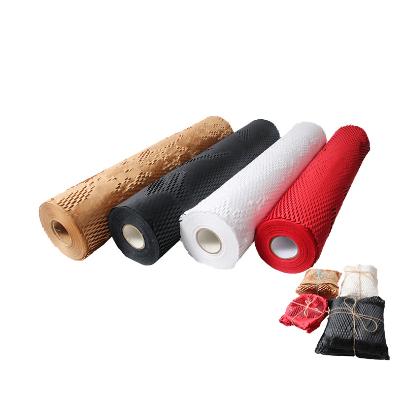 Factory Price Honeycomb Wrapping Paper Roll Customized Cushioning Protective Wrap Paper Black Honeycomb Wrapping Paper