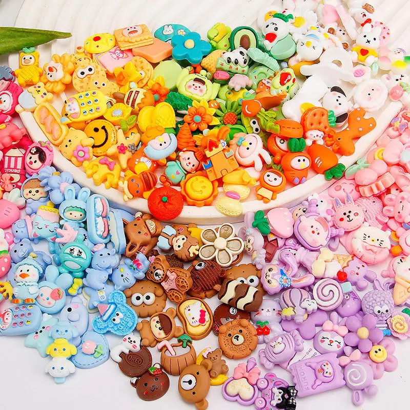 DIY Small Clip Accessories Semi-transparent Resin Accessories Resin Flatback Charms For Decoration