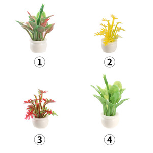 Miniature Dollhouse Potted Plants 1:12 Scale Resin Craft Greenery Decor For Sand <b>Table</b> Model DIY - Product Image 4