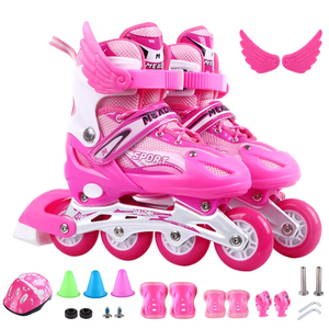 Patines en Línea Ajustables para Niños Huyo, Juego Completo con Equipo de Protección Luminoso, Material Plástico - Product Image 1