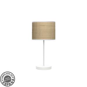 Mesa auxiliar de 1xe14, color blanco y caizo claro, dimensiones 42x17x17 cm; ideal para decoración y ambientes acogedores. - Product Image 1