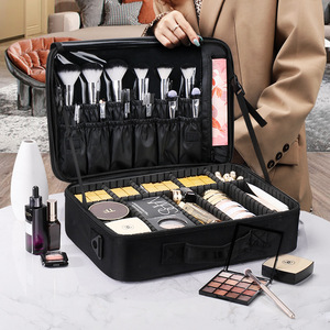 Organisateur de maquillage en tissu Oxford, sac de rangement cosmétique multicouche de grande capacité, boîte à outils portable pour usage domestique - Product Image 3