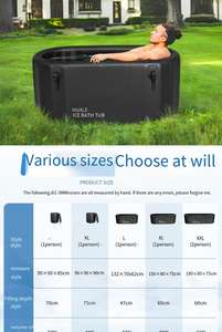 Baignoire <span class=keywords><strong>Spa</strong></span> <span class=keywords><strong>Gonflable</strong></span> Ovale de Luxe pour Sports et Réadaptation en Extérieur, Design Moderne Contrôlé, pour Bains de Glace et Jacuzzis - Product Image 3