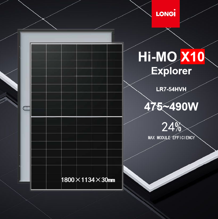 Longi Hi-MO X10 Explorer LR7-54HVH TOPcon 182mm Black Frame Single ...