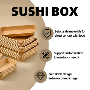 Kemasan Makanan Sushi Ramah Lingkungan dari Kertas Kraft Sekali Pakai yang Dapat Didaur Ulang dengan Kotak Sushi Kustom dan Bahan Daur Ulang - Product Image 3
