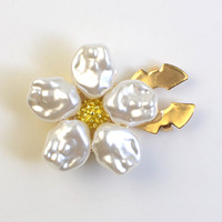 Boutons de manchette et clips de col en forme de fleur, en perles plaquées métal écologiques, de luxe, par Shengzuan Fashion, Zhejiang