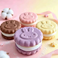 Jouet Squishy Lapin Sucré en Forme de Biscuit, à Rebond Lent, en Matériau PU Écologique, Anti-Stress, Jouet à Presser pour Enfants et Adultes