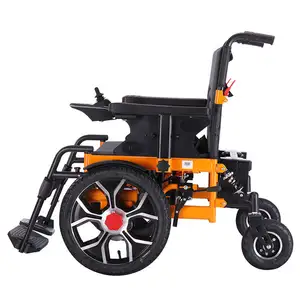리튬 배터리가 장착 된 새로운 접이식 전동 휠체어 알루미늄 경량 파워 휠 의자 silla de ruedas defortiva