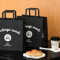Sacs en papier kraft personnalisés en gros pour la livraison de restaurants, les cafés et les plats à emporter, avec poignées