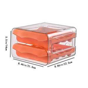 Vassoio per uova a 32 griglie cassetto frigorifero tipo scatola per uova cibo per uso alimentare in plastica da cucina scatola per uova a doppio strato - Product Image 2