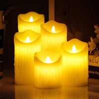 Lilin Pilar Dekoratif Diameter 2 Inci Kontrol Tombol LED Efek Api Realistis Bertenaga Baterai untuk Halloween Natal Diwali
