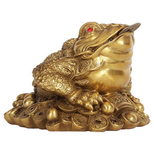 Adorno de sapo de la fortuna de latón, decoración Feng Shui para el hogar u oficina, regalo - Product Image 4