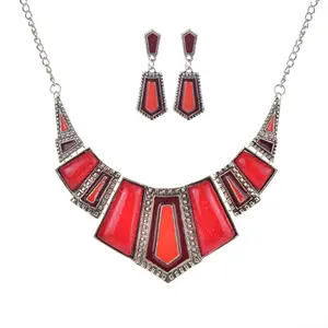 CJN9064 Fashion Branded Resin Statement Fashion jewelry set Necklace Earrings Set