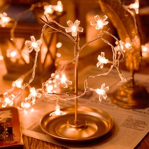 Guirlande lumineuse en plastique Keretuby à fleurs de cerisier douces, 33 pieds, <span class=keywords><strong>100</strong></span> LED blanc chaud, connectable, pour Noël, chambre à coucher - Product Image 4