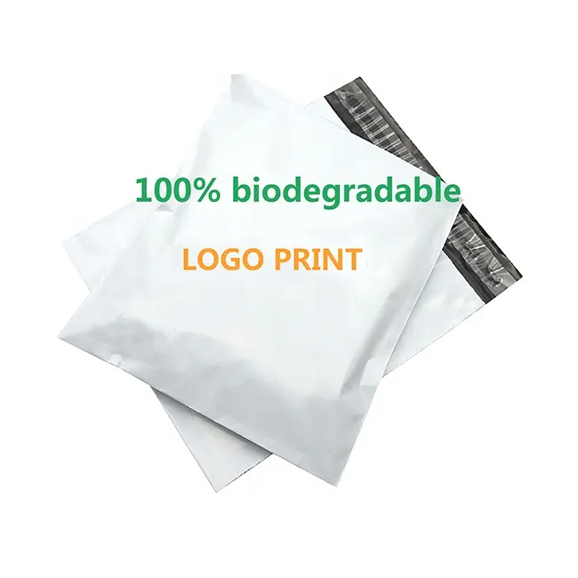 カスタムロゴプリント100% 生分解性プラスチック郵便料金宅配便バッグ堆肥化可能なポリメーラー生分解性配送郵送バッグ
