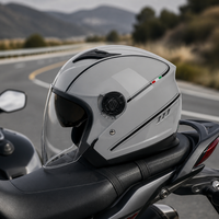 Casque de moto demi-face réglable pour adulte, double visière HD, équipement de cyclisme quatre saisons, casque de sécurité pour vélo de route, neuf