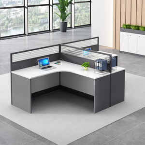 Modular Height Adjustable Modern Wooden Panel Marbling Texture Nail Table <b>Beauty</b> Spa Salon Office Workstation - Product Image 5