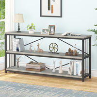Table d'entrée minimaliste, table de canapé, étagère métallique étroite de 63 pouces de long avec support en X, support de rangement personnalisé ODM pour hall d'entrée et bureau