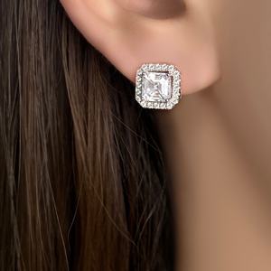 ต่างหูแฟชั่นขายส่ง ประดับเพชร CZ ชุบทอง ทรงเจ้าหญิง ดีไซน์ทันสมัย - Product Image 5