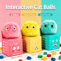 Jouet pour chat en peluche magique lumineux et couineur à gravité, avec herbe à chat, pour soulager l'ennui