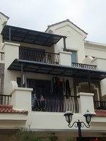 Auvent transparent en polycarbonate massif, pare-vent, pare-soleil pour fenêtre, jardin et terrasse extérieurs