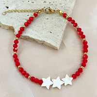Bracelet en perles de cristal fait main avec coquillages et étoiles, bijoux minimalistes et élégants pour femmes, vente en gros