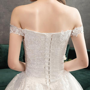 ชุดแต่งงานผ้าซาตินลายดอกสำหรับเจ้าสาว, ชุดราตรียาวคลุมไหล่ลูกไม้ลายใบไม้สำหรับเจ้าหญิง<span class=keywords><strong>2019</strong></span> - Product Image 6