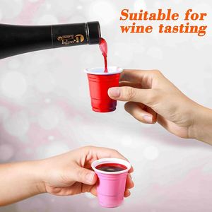 Vasos de chupito desechables de plástico rojo de 2 oz, bonitos y ideales para fiestas, aptos para contacto con alimentos, con opción de logotipo personalizado, sin pedido mínimo. - Product Image 4