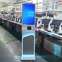 Kiosque en libre-service sur pied de 27 pouces, écran tactile tout-en-un avec imprimante, scanner, caméra pour l'enregistrement et le paiement en libre-service