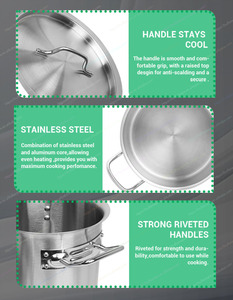 Construction simple ou composite à 3 plis 25-80cm Pots chauds à induction de grande taille Pots à soupe en métal - Product Image 3