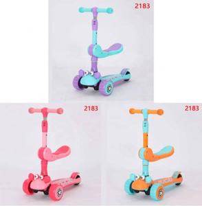 Trottinette pour enfants moderne en plastique pliable et réglable en hauteur, âges 3-12, <span class=keywords><strong>carrosserie</strong></span> graffiti, plateau en PU extra large antidérapant, éclairage - Product Image 6