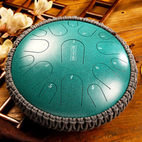 2021 New Steel Tongue Drum 13 Inch 15 Tone Tank Drum Percussion Hanging Drum D Blue