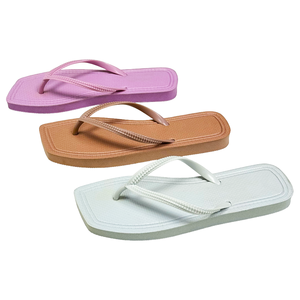 Wholesale Square Toe <strong>Flip</strong> <strong>Flops</strong> Slippers For <strong>Women</strong> Custom Slippers With Logo Rubber <strong>Women's</strong> <strong>Flip</strong> <strong>Flops</strong> - Product Image 1