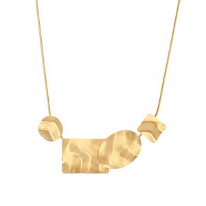 Collar con Colgante de Moda, Cadena de Serpiente, Acero Inoxidable 316L, Chapado en Oro PVD, Diseño Geométrico Minimalista, Sostenible y Resistente - Product Image 2