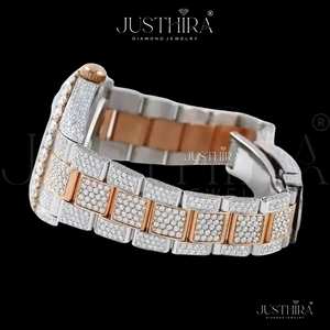 Hot Sale on Custom Moissanite Diamond Quartz <b>Watch</b> Unisex Waterproof Durable Casual Business Wristwatch Available For Sale - Product Image 2