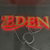 Lettres lumineuses personnalisées à LED RGB, logo en acrylique, enseigne publicitaire en métal, acier inoxydable pour bureau, enseigne lumineuse rétroéclairée