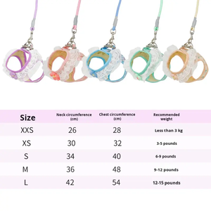 Venta al por mayor de arnés de lujo para perros arnés de chaleco ajustable para perros sin tirones collar de perro conjunto de correa logotipo personalizado diseño arnés de lujo para gatos - Product Image 5